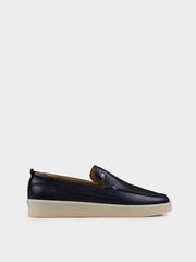 WILLIAM HI SHINE LEATHER SLIP ON - BLACK