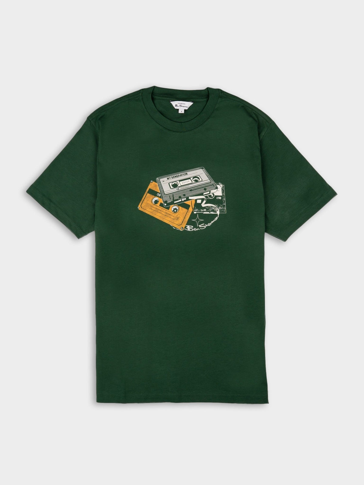 Ben Sherman Cassette Stack Tee in Forest Green