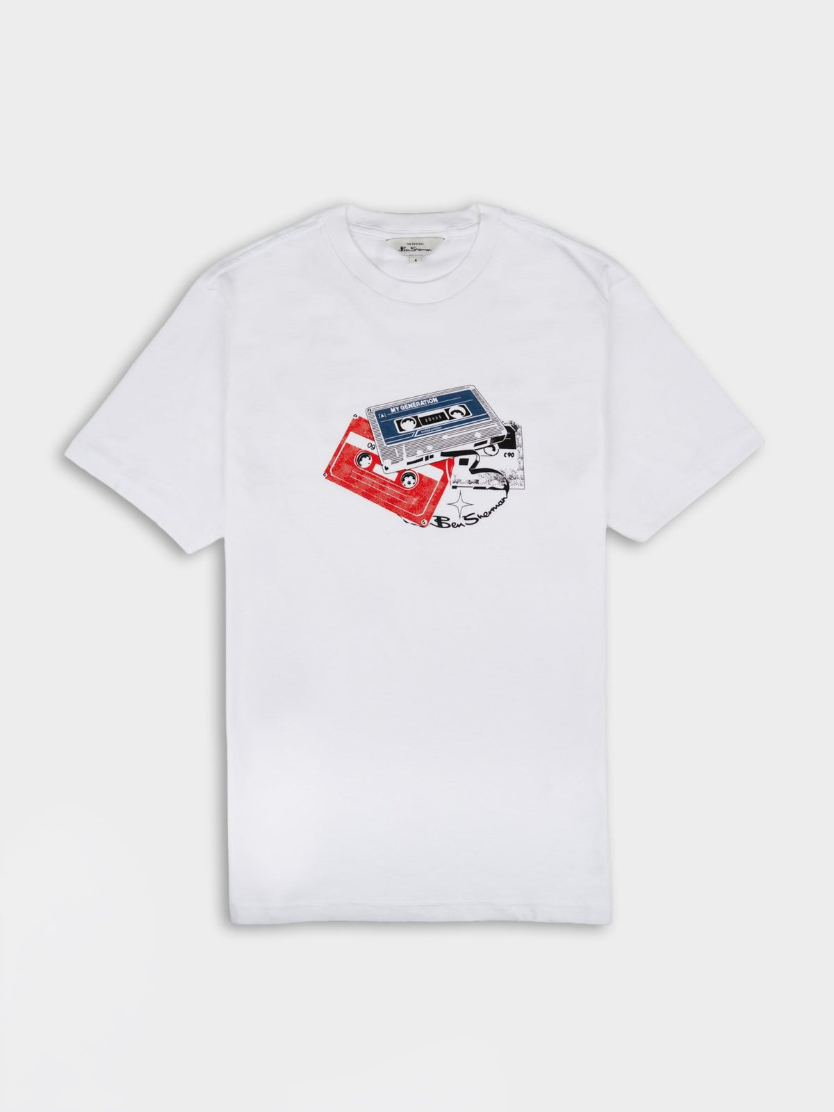 Ben Sherman Cassette Stack Tee in White