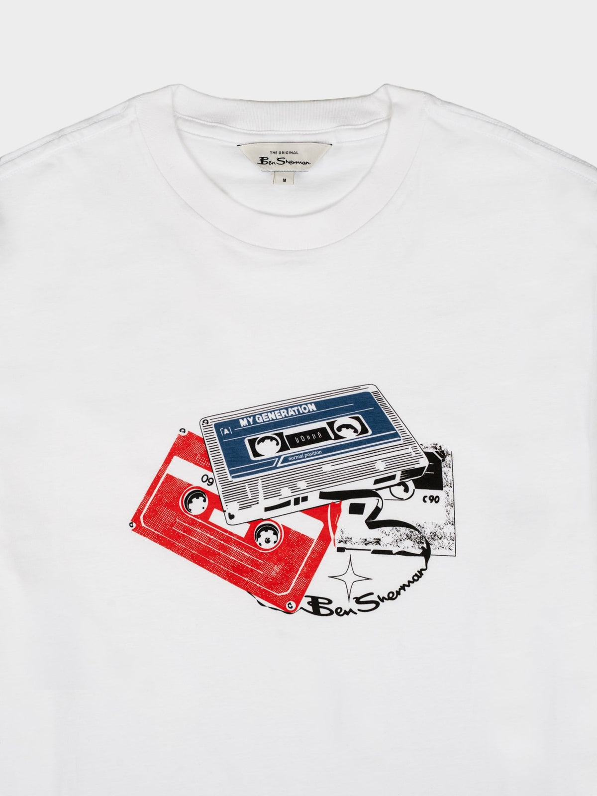 Ben Sherman Cassette Stack Tee in White – image 2 of 2