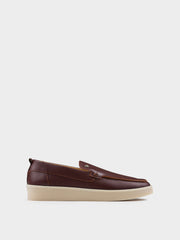 WILLIAM HI SHINE LEATHER SLIP ON - CLARET