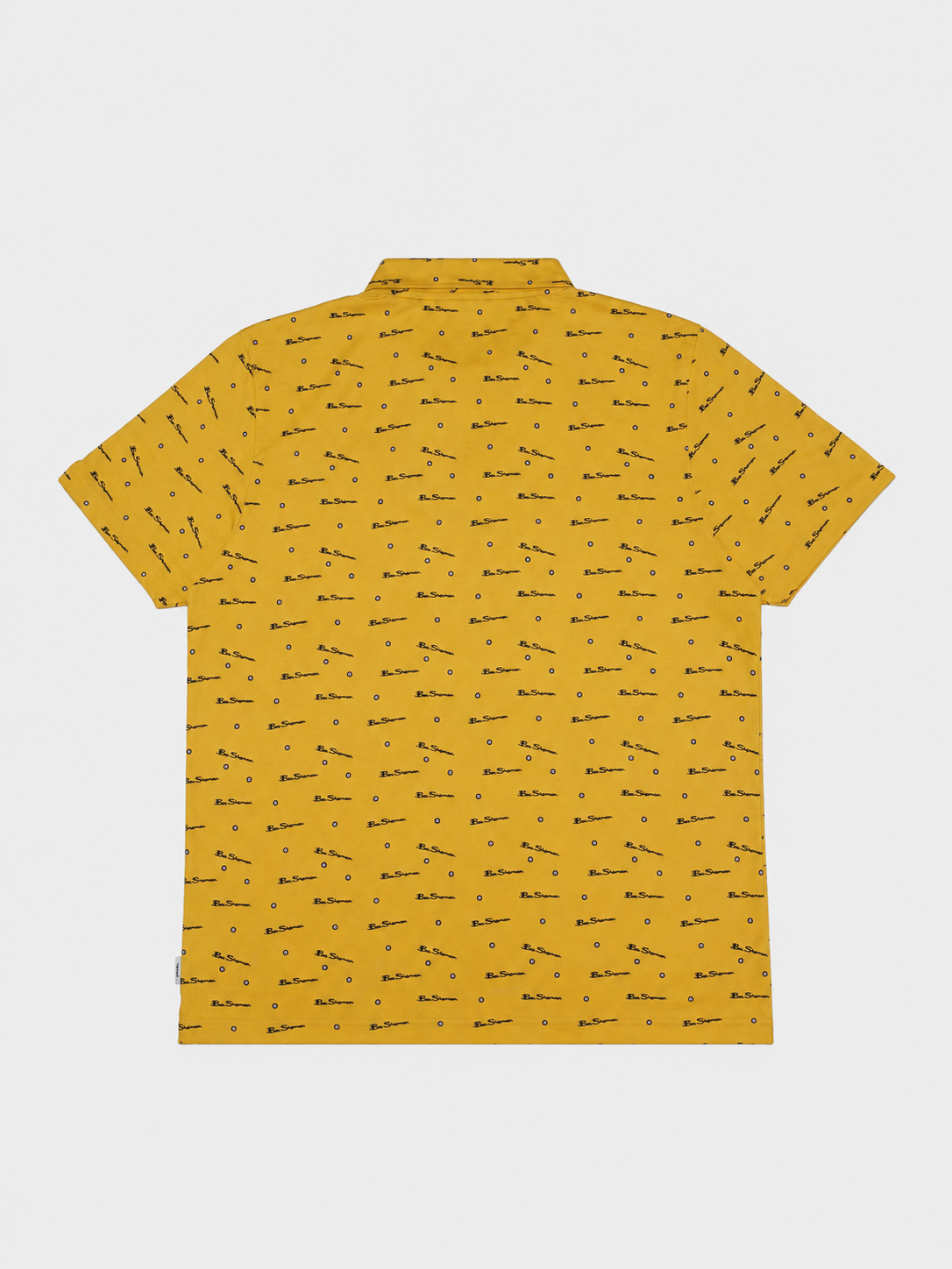 Ben Sherman Target All Over Print Polo in Dijon - Back View