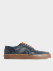 B Leather Brogue  - Navy