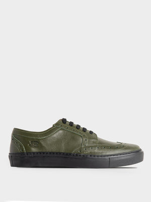 B Leather Brogue  - Moss