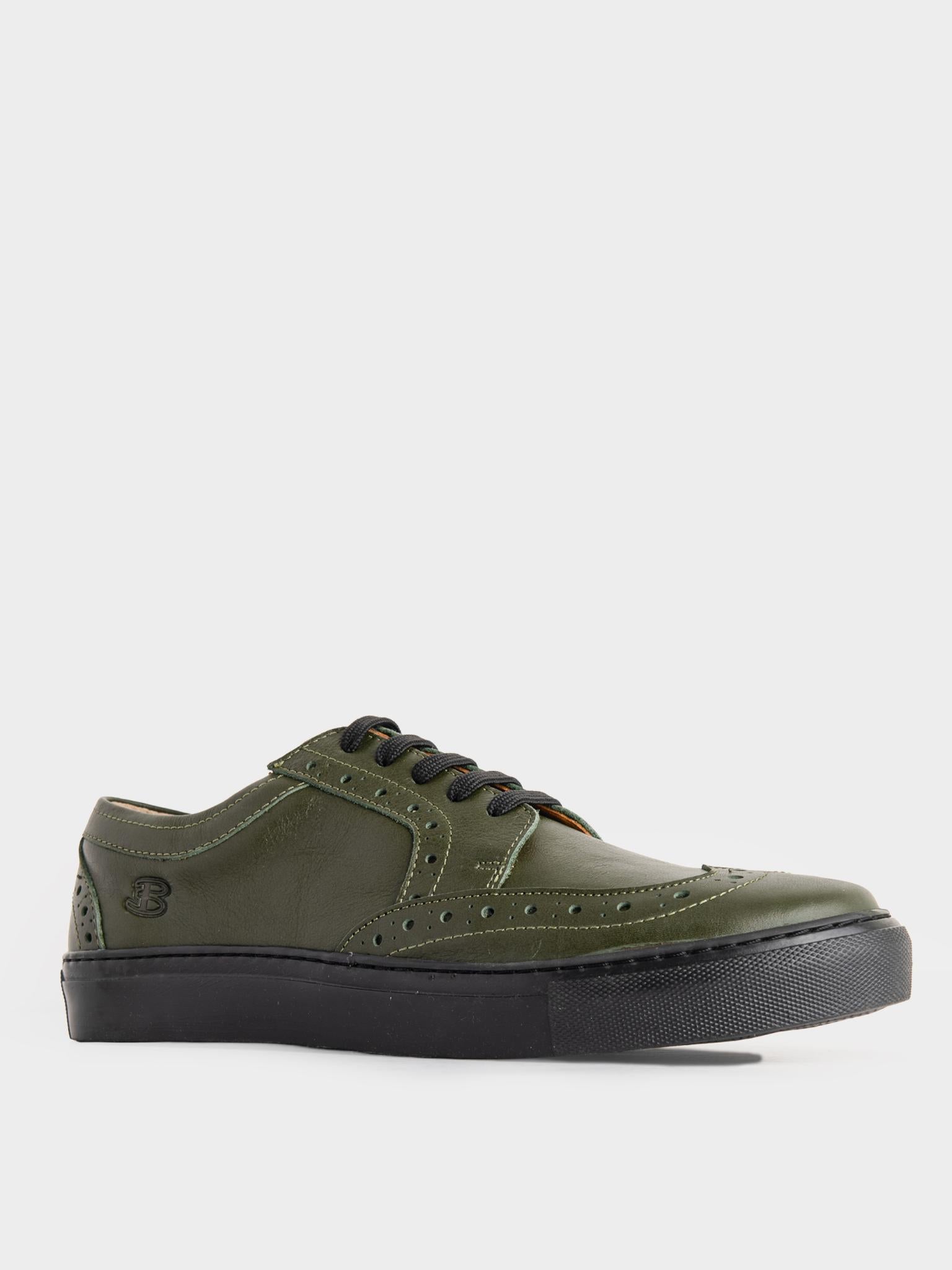 B Leather Brogue  - Moss