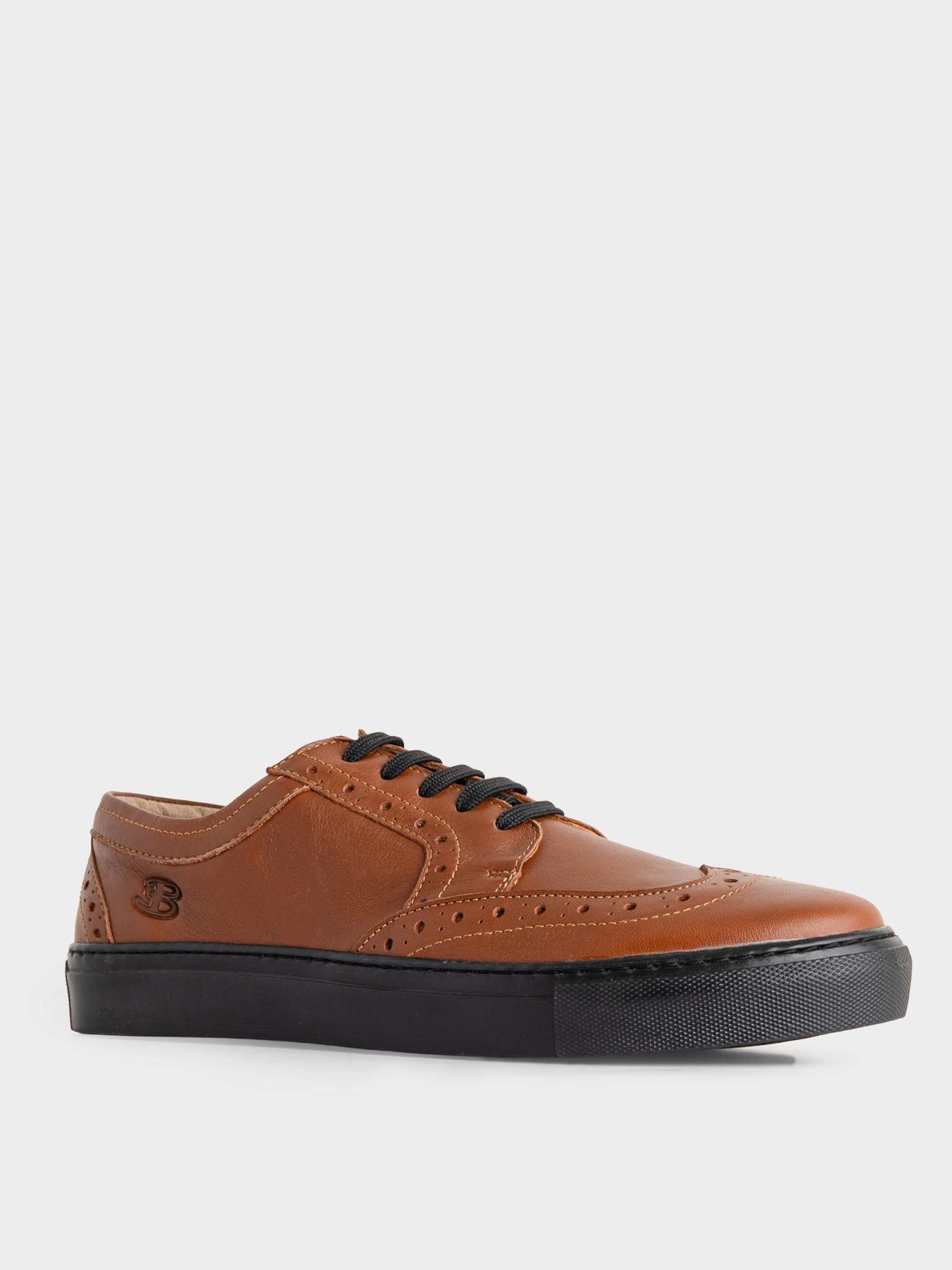 B Leather Brogue  - Tobacco