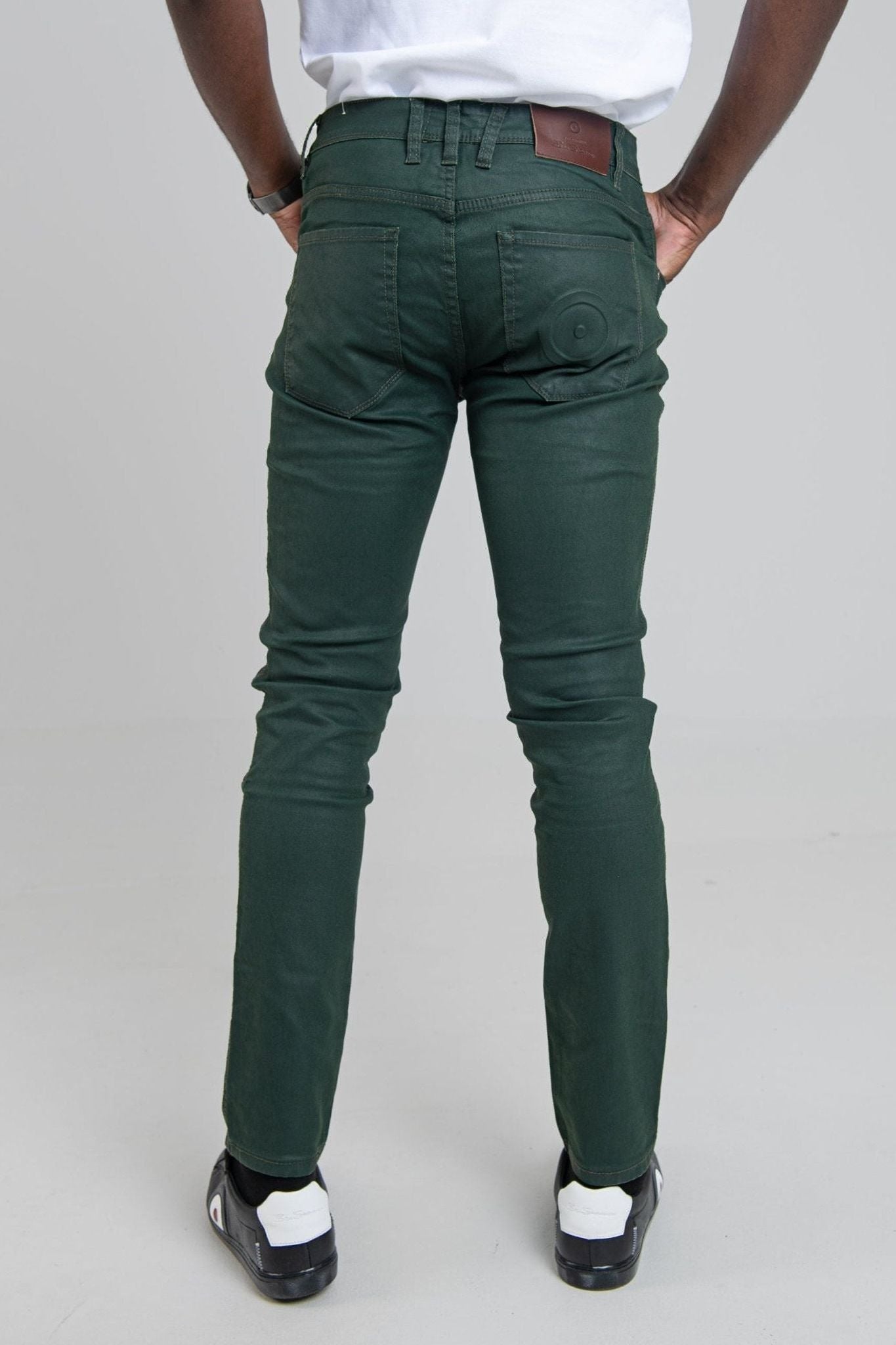 Wax Leather Coated Denim - Army