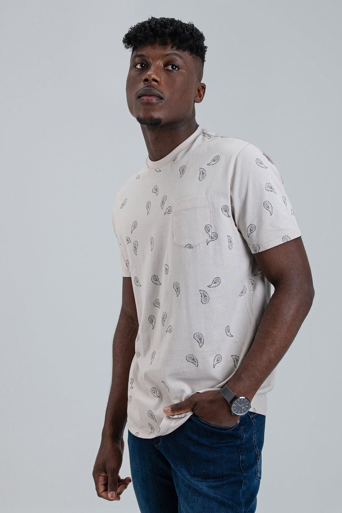 Paisley Pocket Tee - Plaster