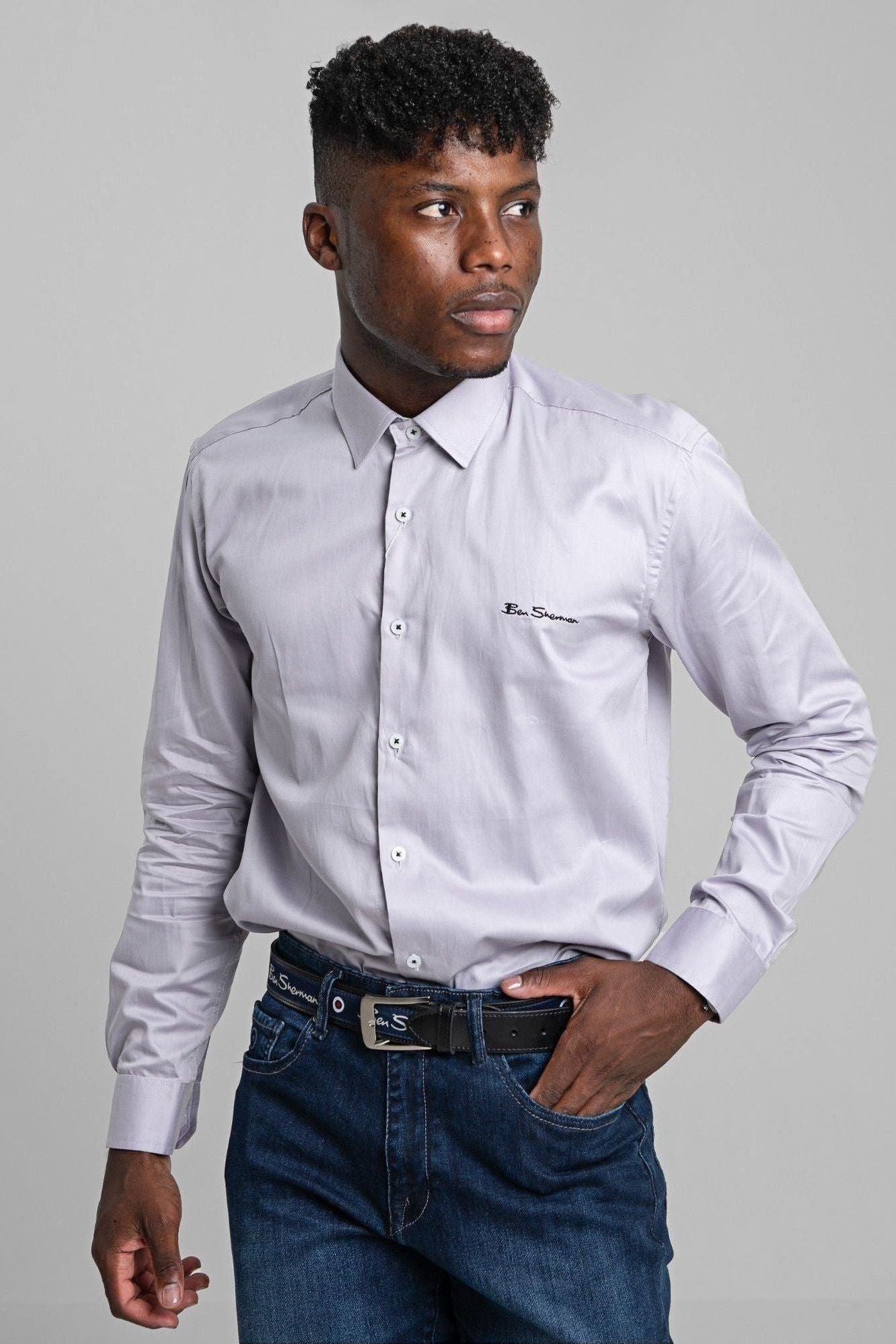 Ben Shirt (Slim Fit) - Titanium/Grey