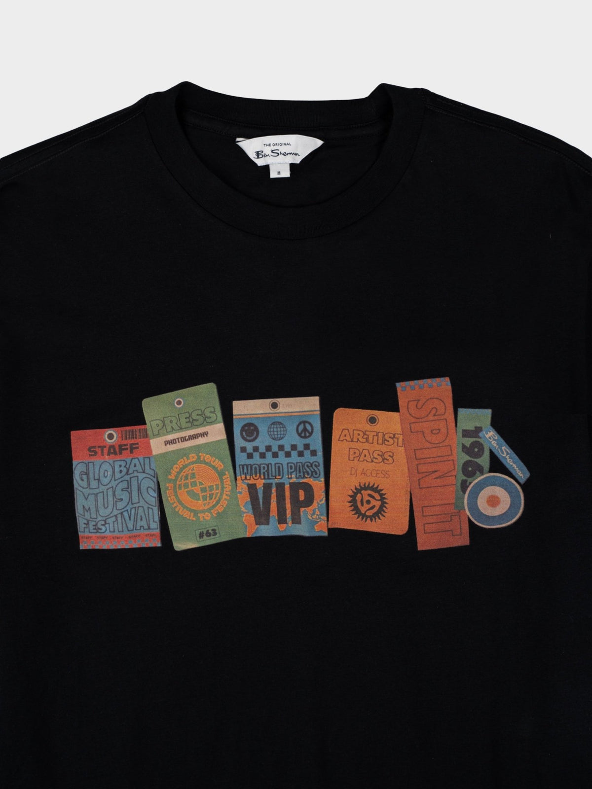 Ben Sherman Festival Pass Tee Shirt in Black – image 2 of 2