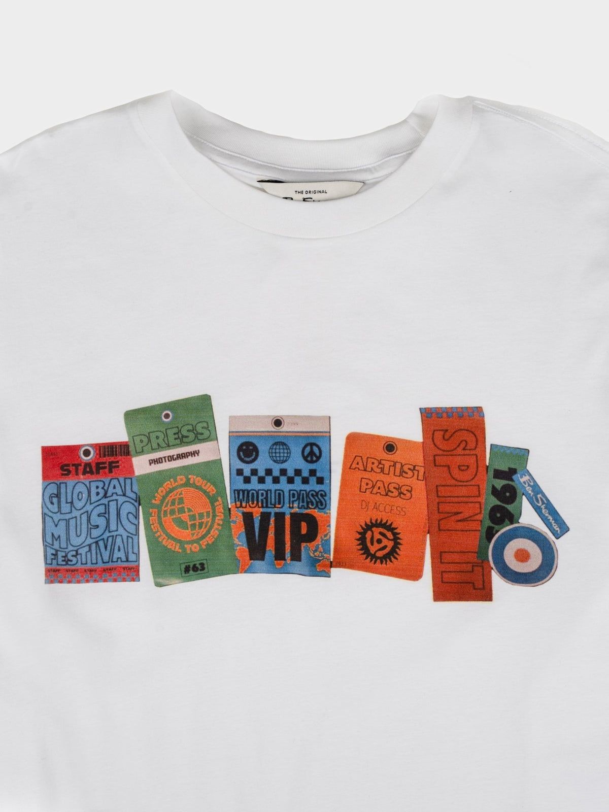 Ben Sherman Festival Pass Tee Shirt in White – image 2 of 2
