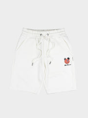 Happy Bear Fleece Jog Shorts - Off White