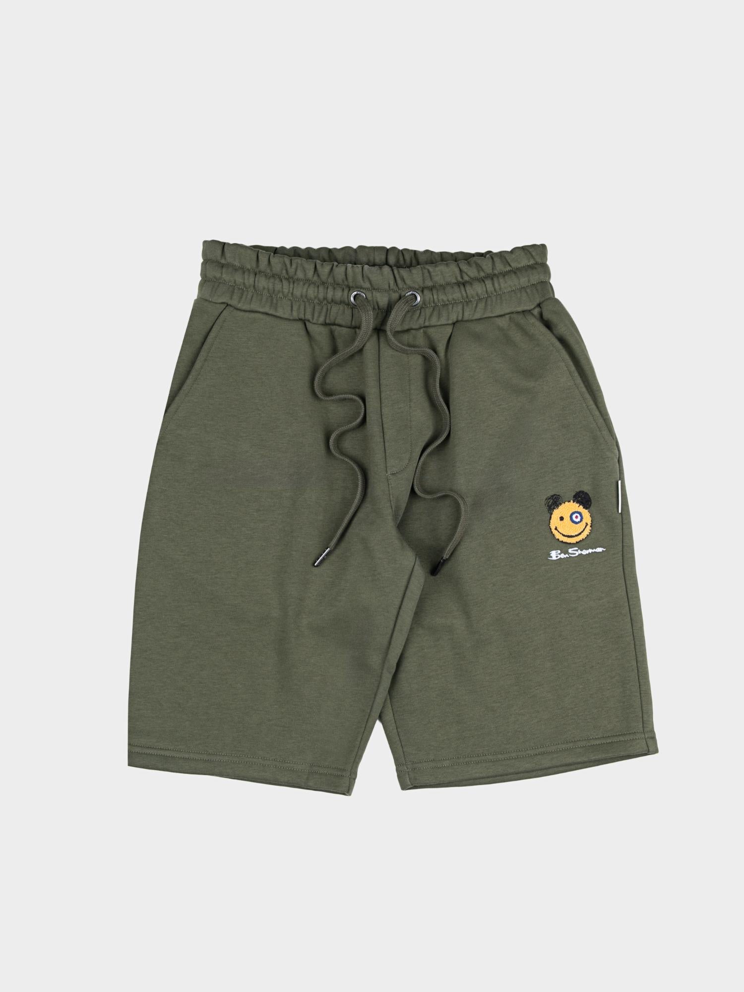 Happy Bear Fleece Jog Shorts - Tundra