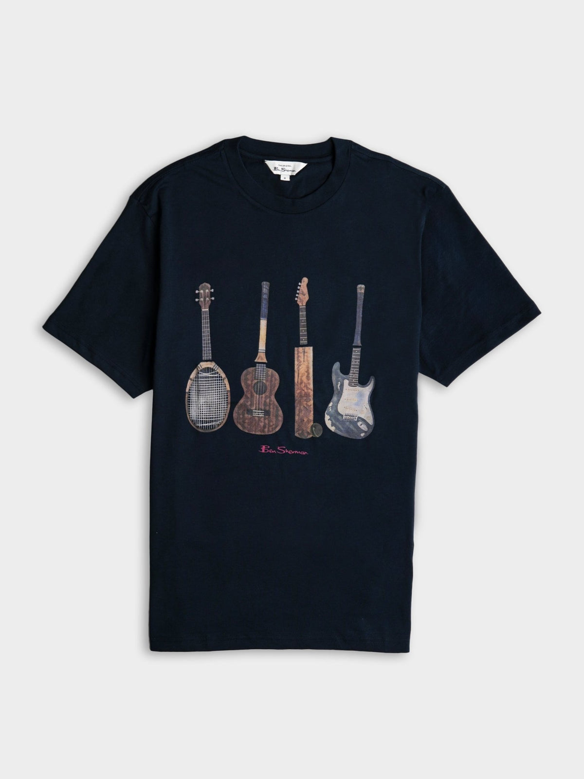 Ben Sherman Jumble Guitar Tee in Navy