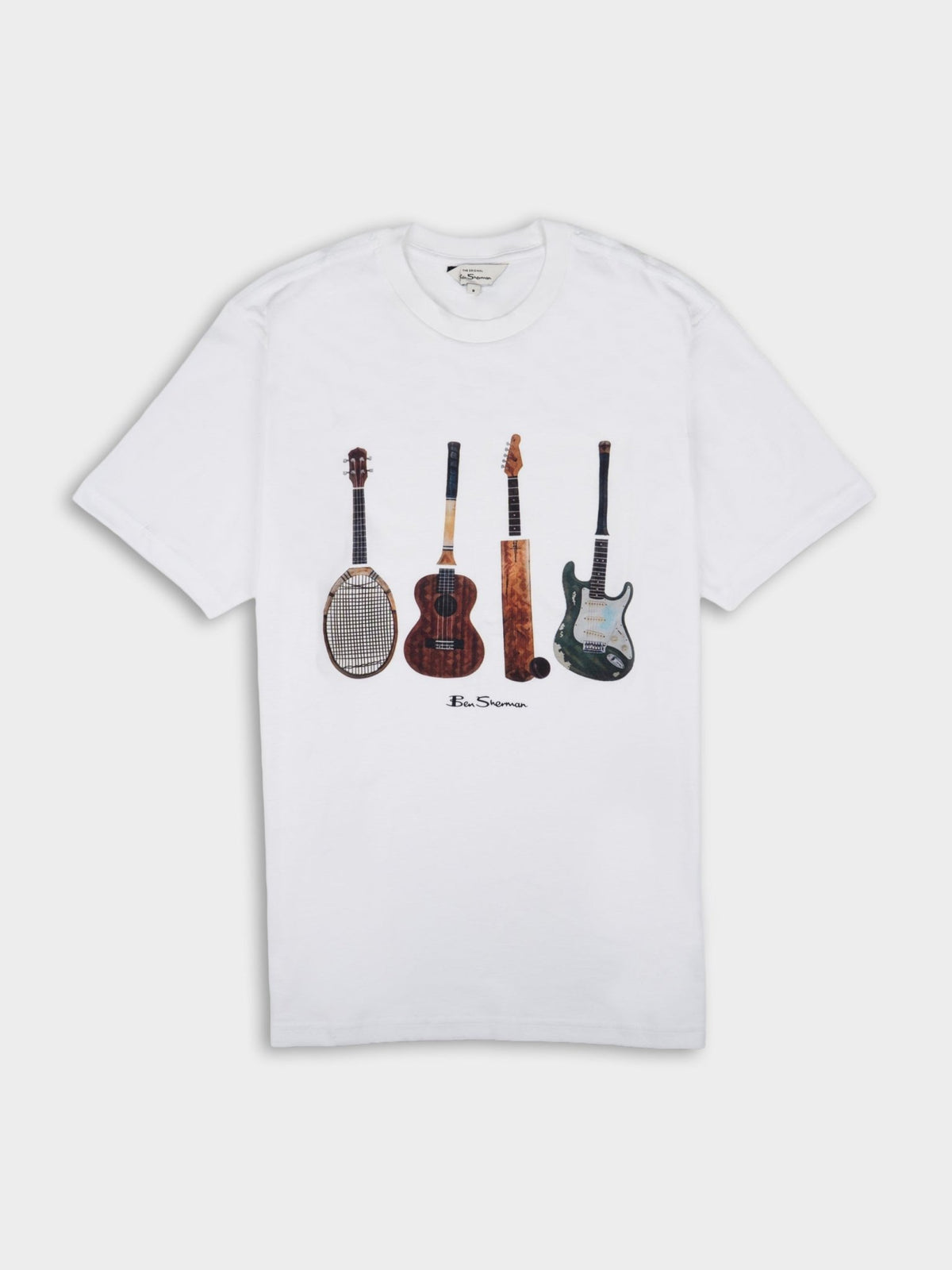 Ben Sherman Jumble Guitar Tee in White