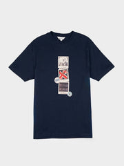 Brit Pop Throwback Tee Shirt - Navy