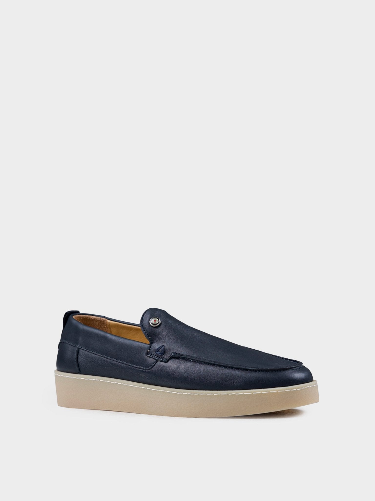 WILLIAM HI SHINE LEATHER SLIP ON - Navy