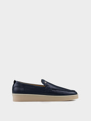 WILLIAM HI SHINE LEATHER SLIP ON - Navy