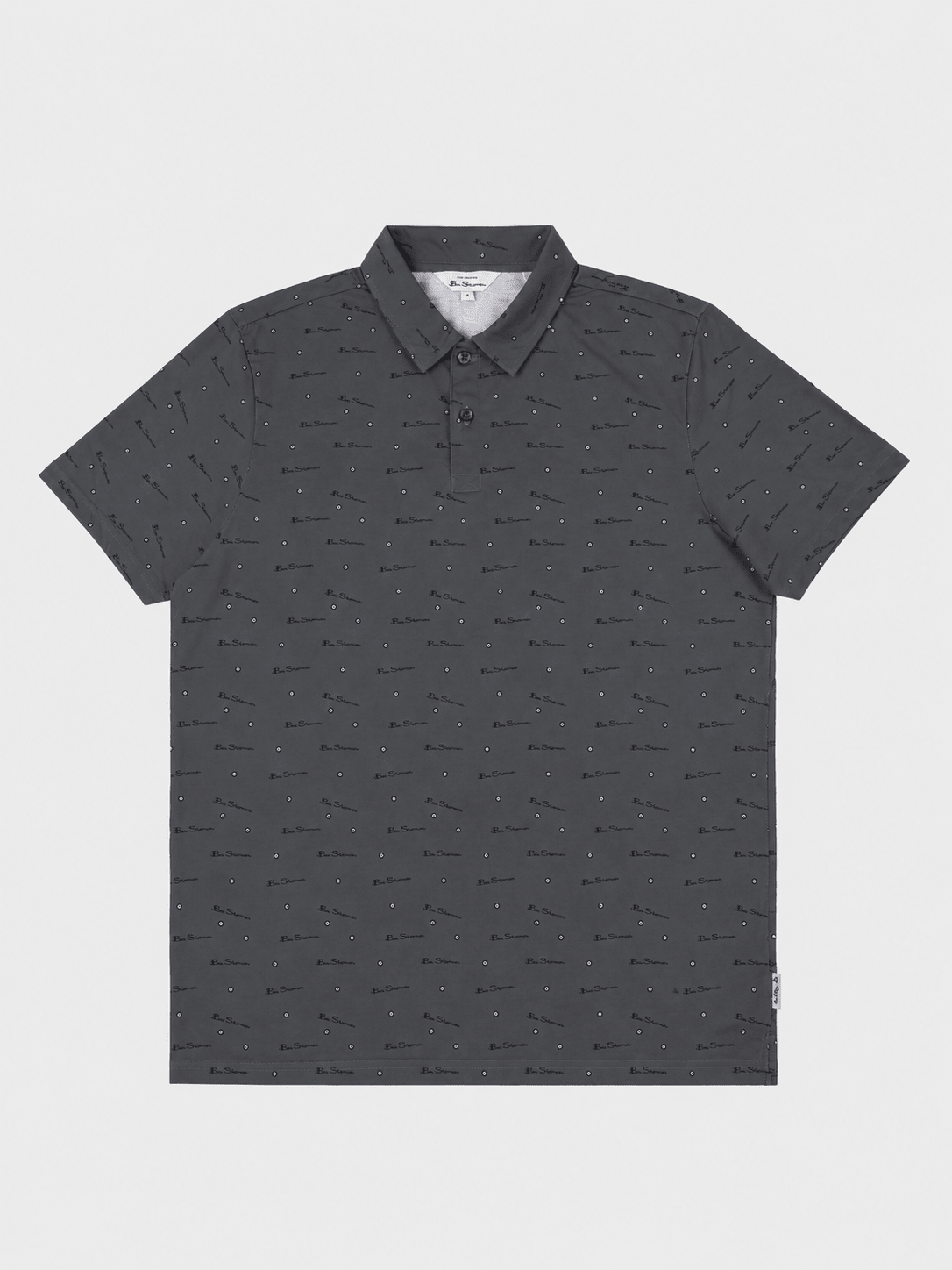 Ben Sherman Target All Over Print Polo in Olive - Front View
