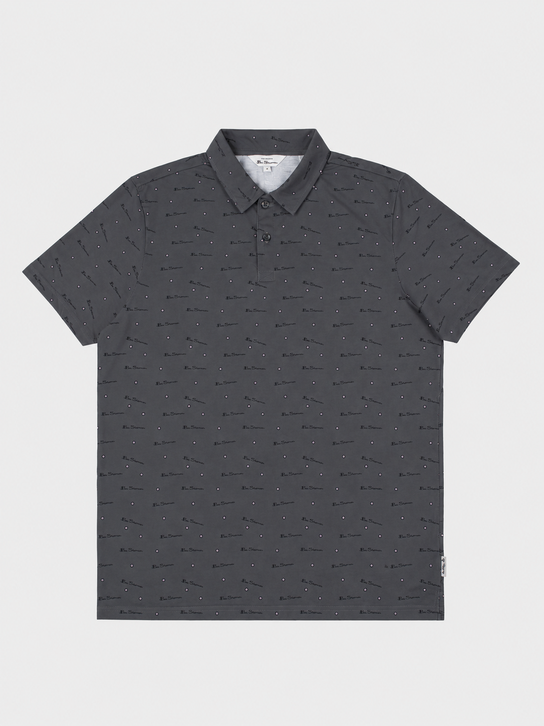 Ben Sherman Target All Over Print Polo in Olive - Front View
