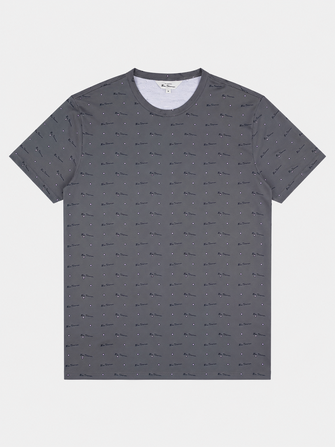 Ben Sherman All Over Print T-Shirt in Olive - front view flat lay