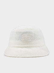 BEN SHERMAN CROCHET KNIT HAT - OFF WHITE