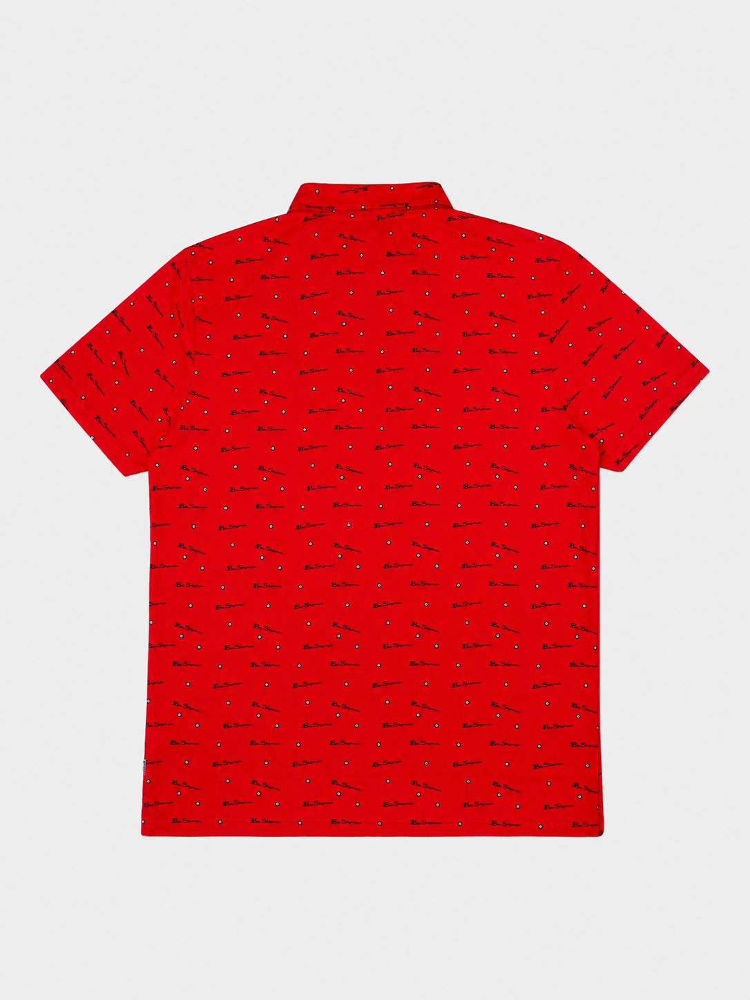 Ben Sherman Target All Over Print Polo in Red - Back View