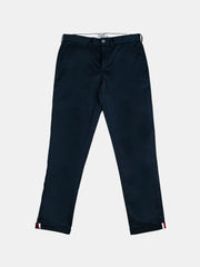 Ben Sherman Straight Fit Chino Pants in Navy - Cotton Canvas Trousers Front View