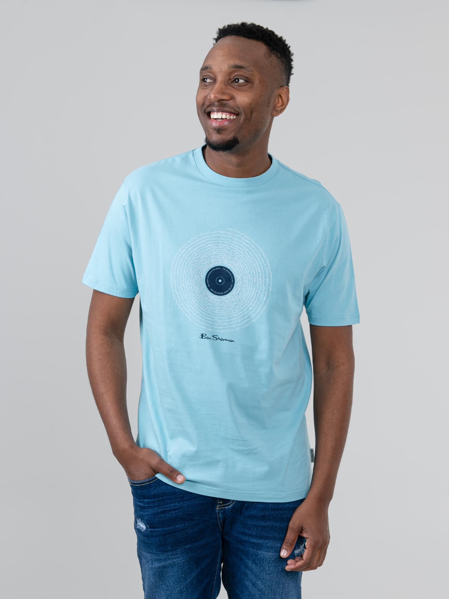 Sound Wave Record Tee - Retro Blue