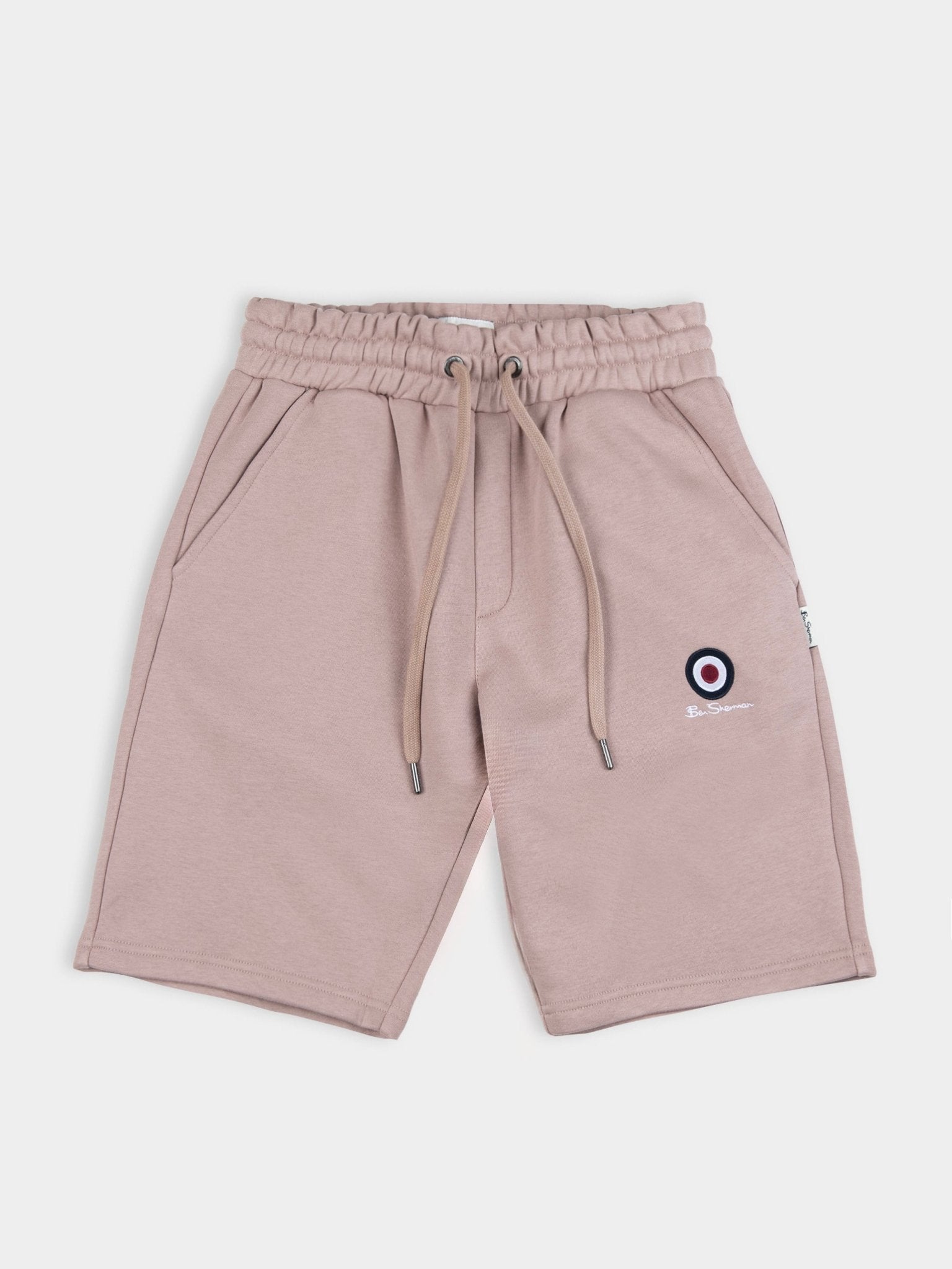 Ben Sherman Target Jogger Shorts in Pale Mauve – Men's casual shorts with elasticated waistband and iconic target emblem, South Africa
