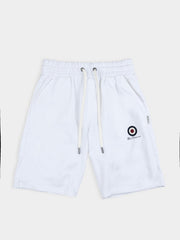 Ben Sherman Target Jogger Shorts in White – Men's casual shorts with elasticated waistband and iconic target emblem, South Africa