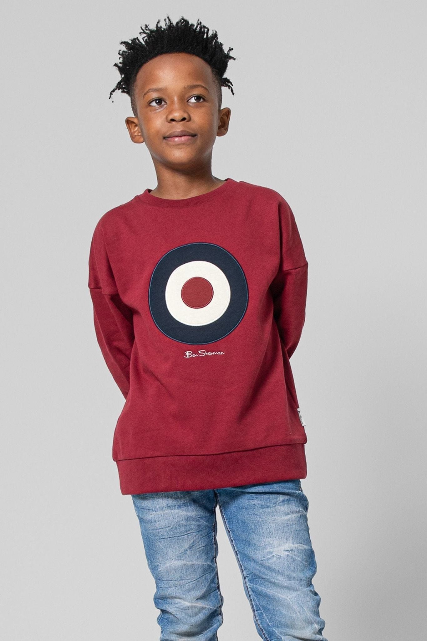 Kids Target Crew Sweater - Berry