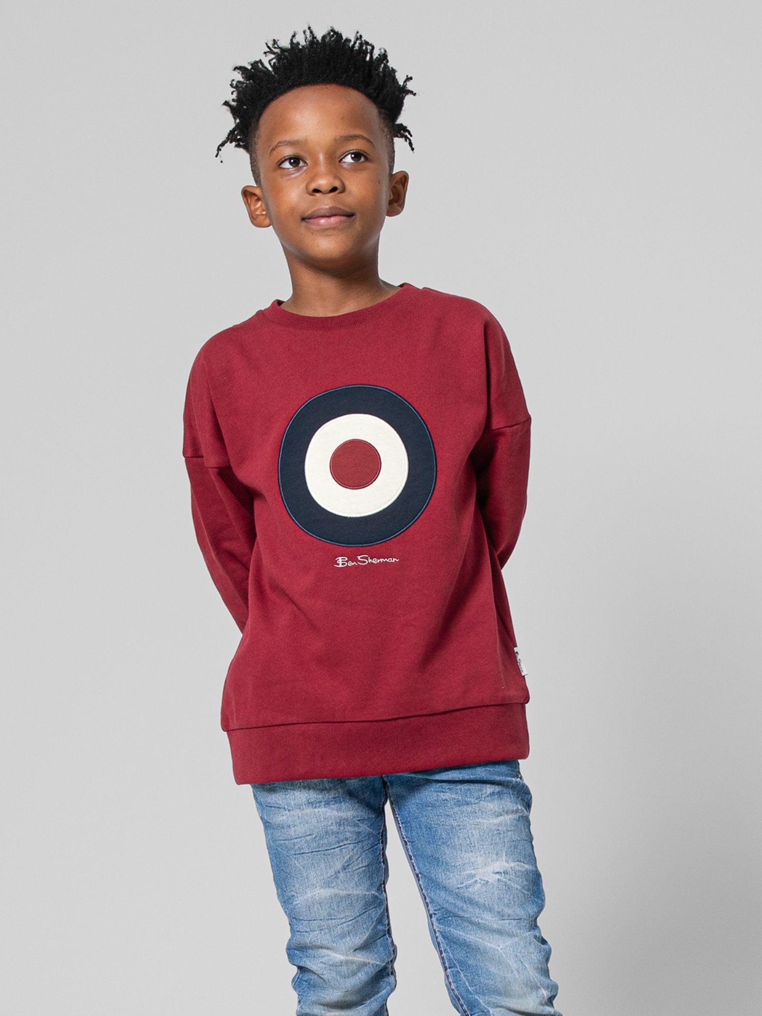 Kids Target Crew Sweater - Berry
