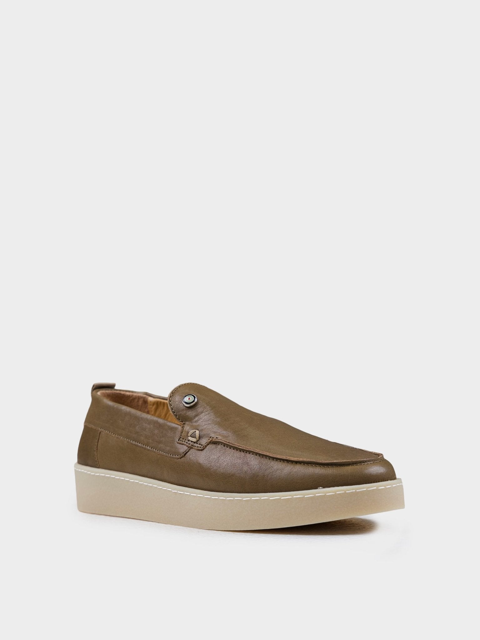 WILLIAM HI SHINE LEATHER SLIP ON - TAUPE
