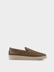 WILLIAM HI SHINE LEATHER SLIP ON - TAUPE