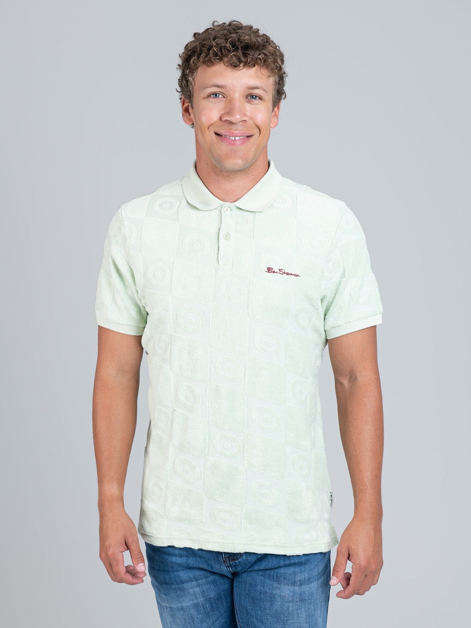 Terry Target Textured Polo - Pistachio