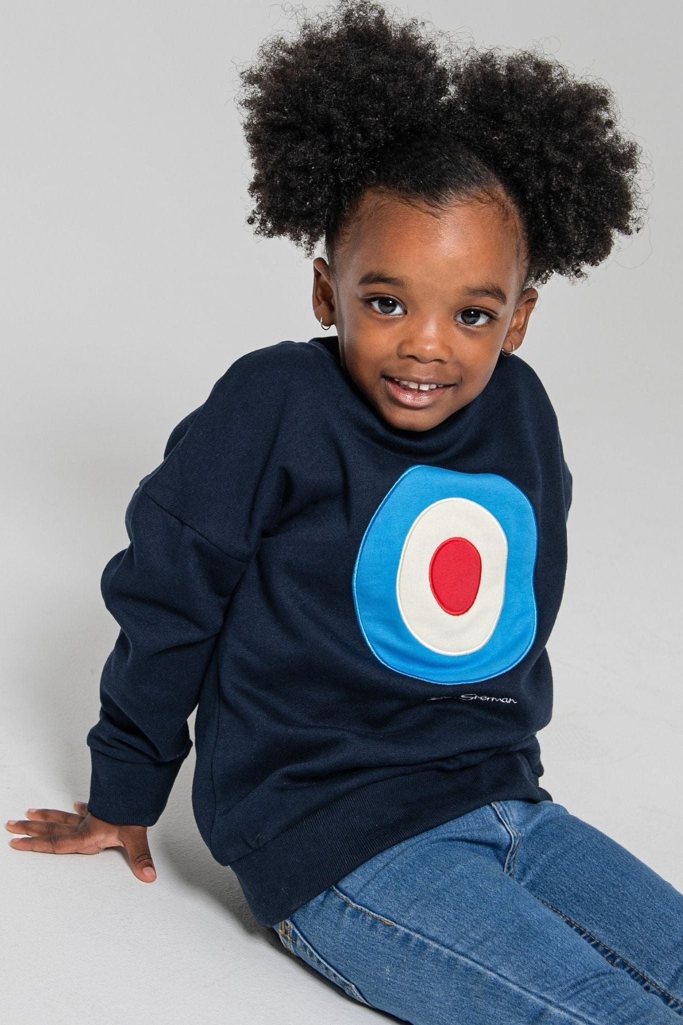 Kids Target Crew Sweater - Navy
