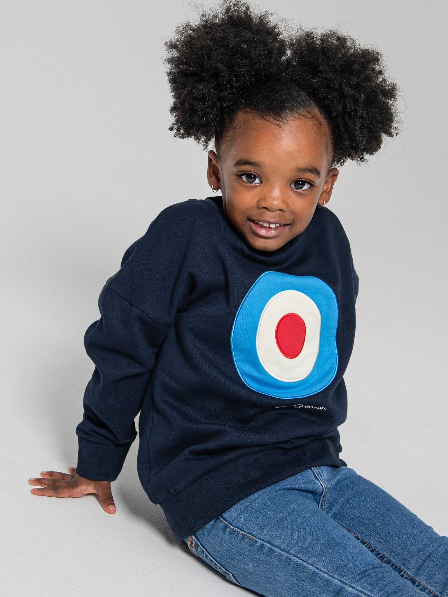 Kids Target Crew Sweater - Navy