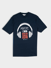 MUSIC QR CODE TEE - NAVY