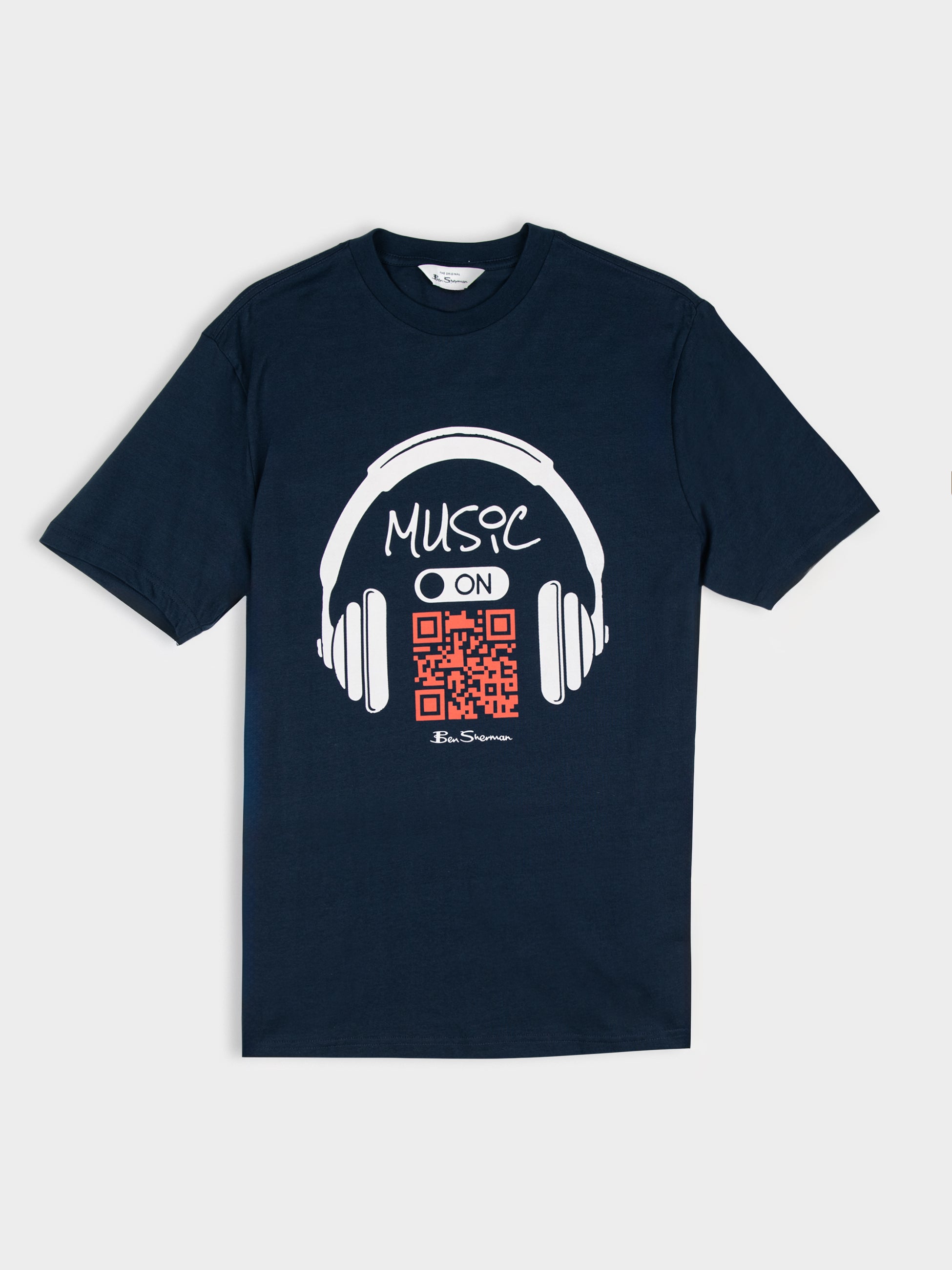MUSIC QR CODE TEE - NAVY