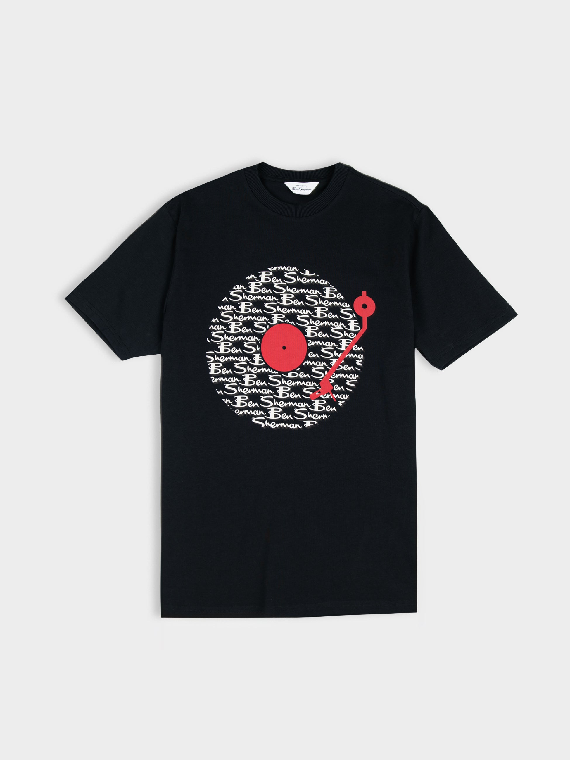BEN SHERMAN RECORD TEE - BLACK