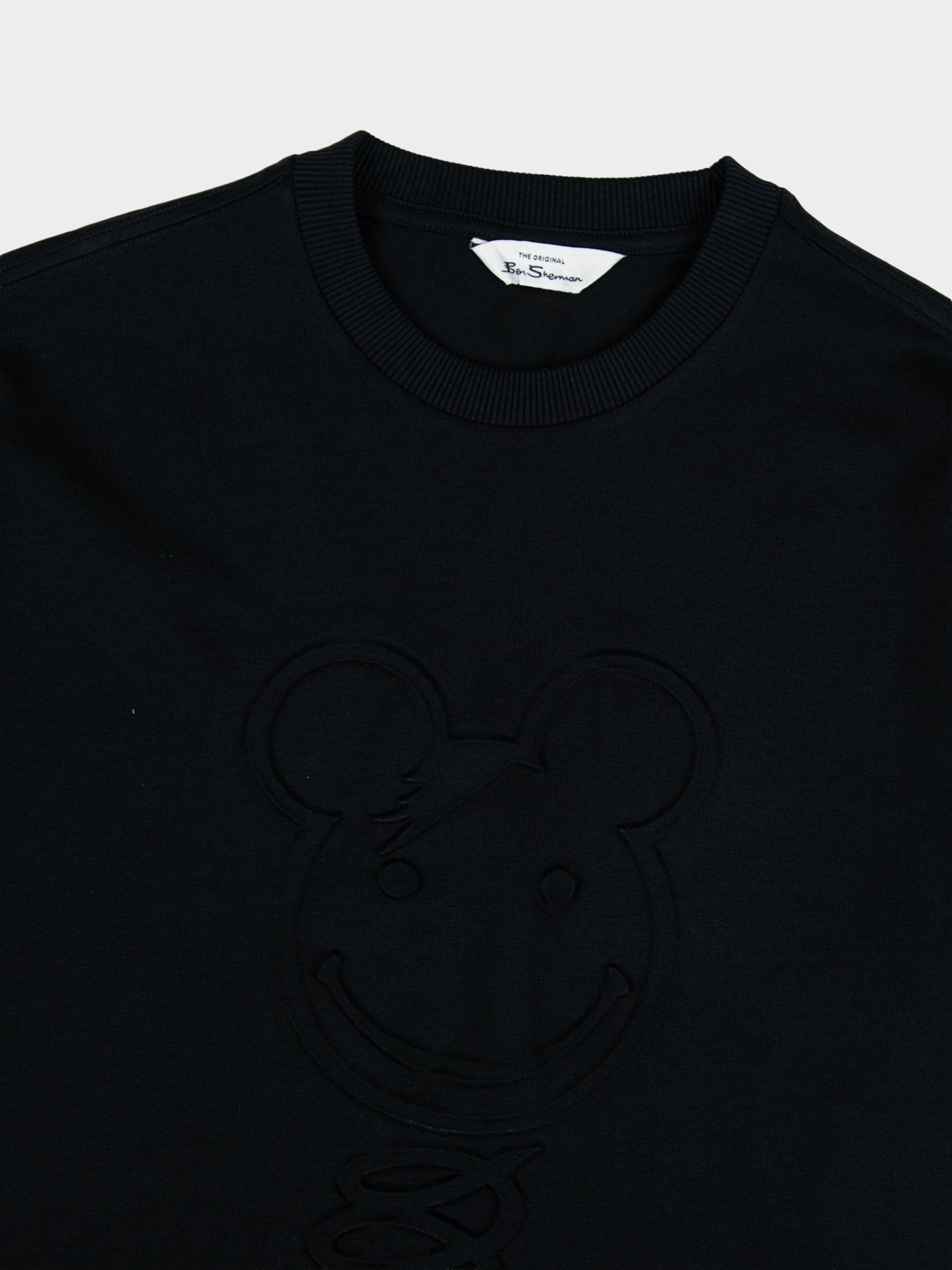 3D EMBOSSED BEAR 260G TEE SHIRT - BLACK