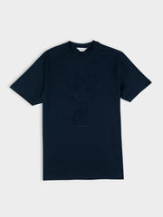 3D EMBOSSED BEAR 260G TEE SHIRT - NAVY