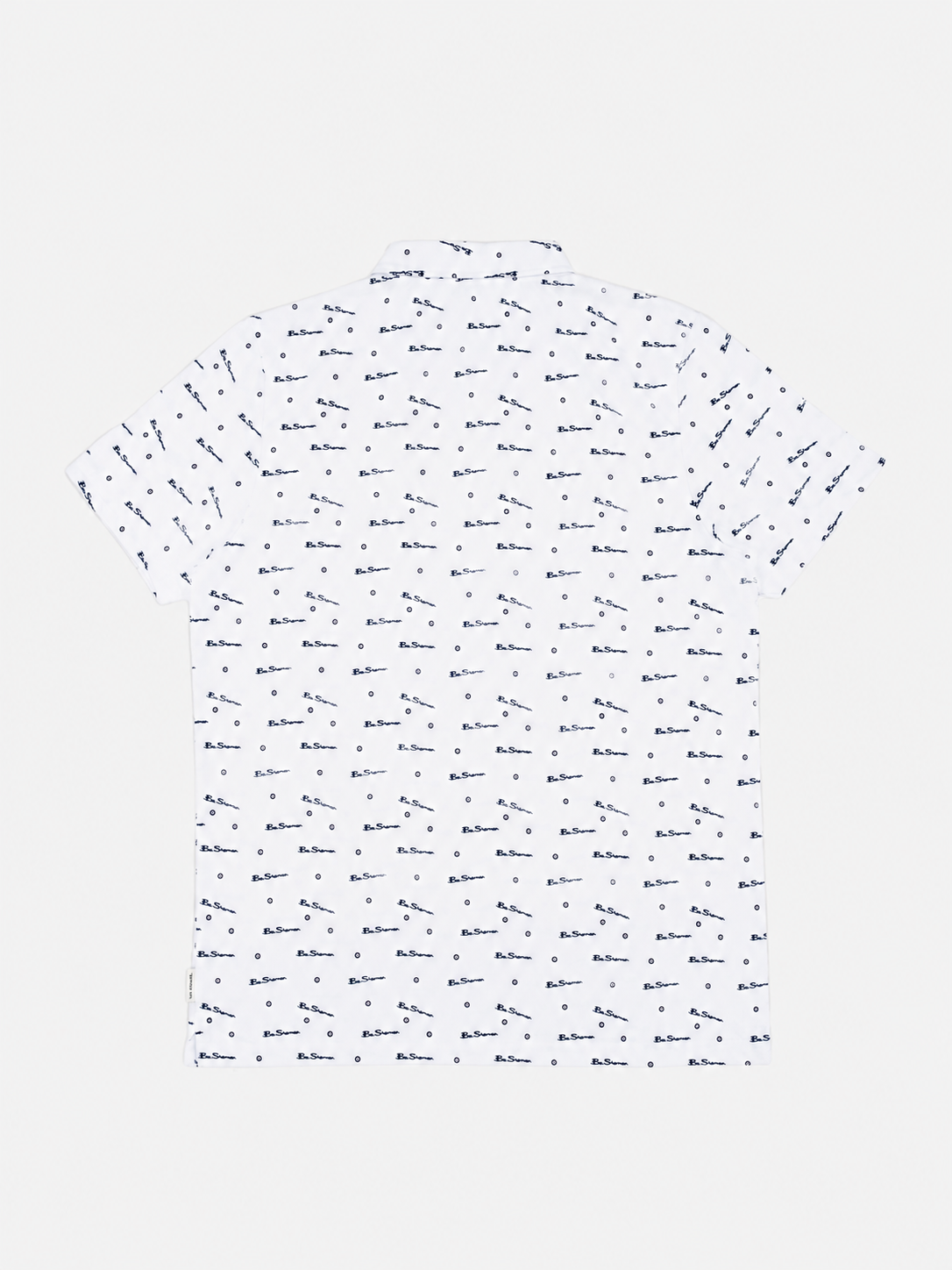Ben Sherman Target All Over Print Polo in White - Back View