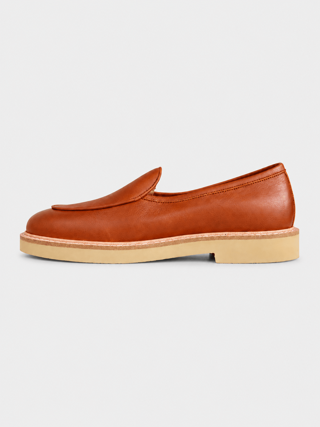 Camden Leather Slip On - Walnut Cream