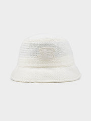 Ben Sherman Crochet Knit Hat in Off White
