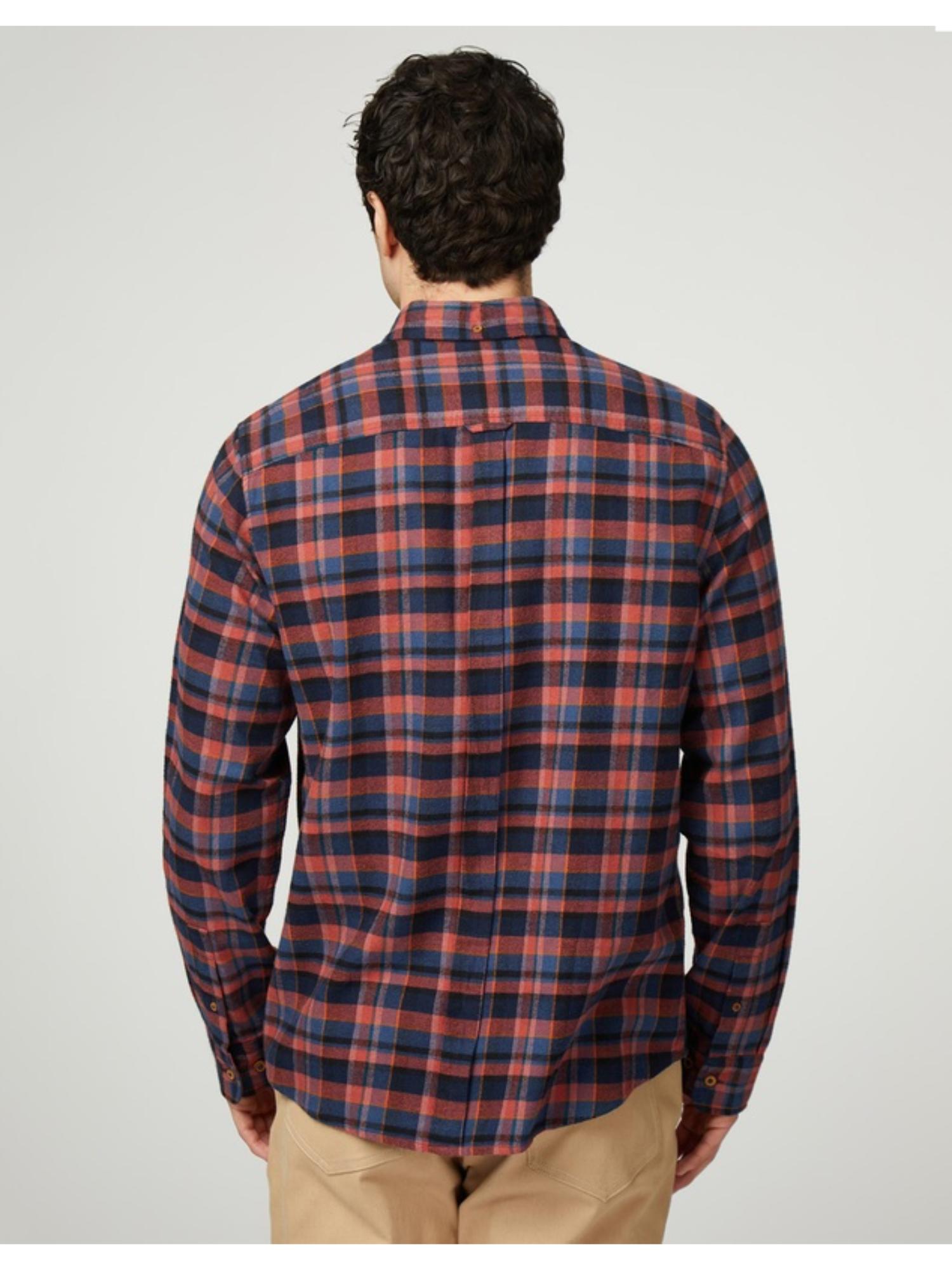 Brushed Plaid Check Long Sleeve Shirt