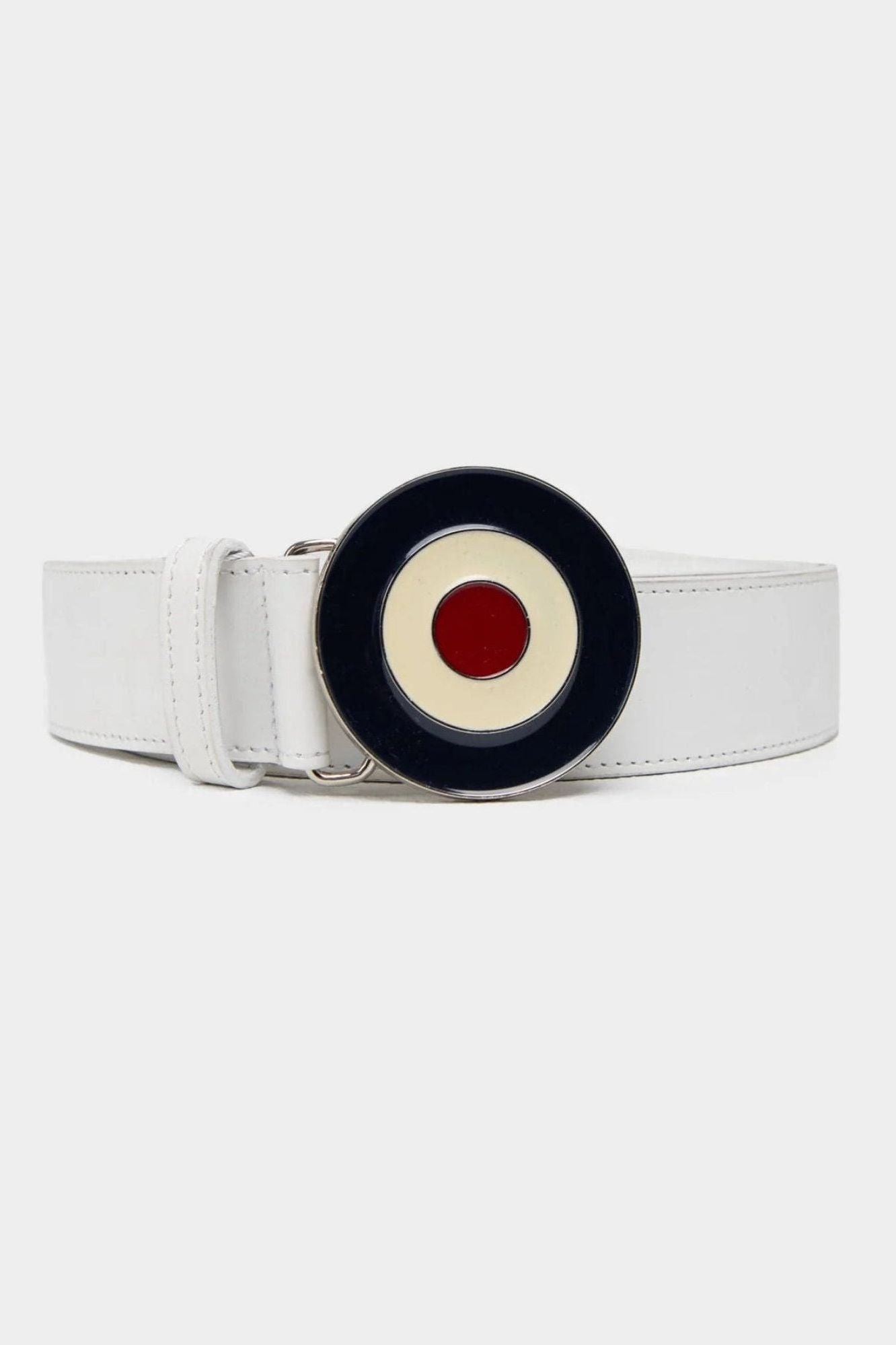 Target Buckle Belt (Leather) - White