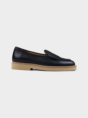 Ben Sherman Windsor Fringe Leather Slip On in Black