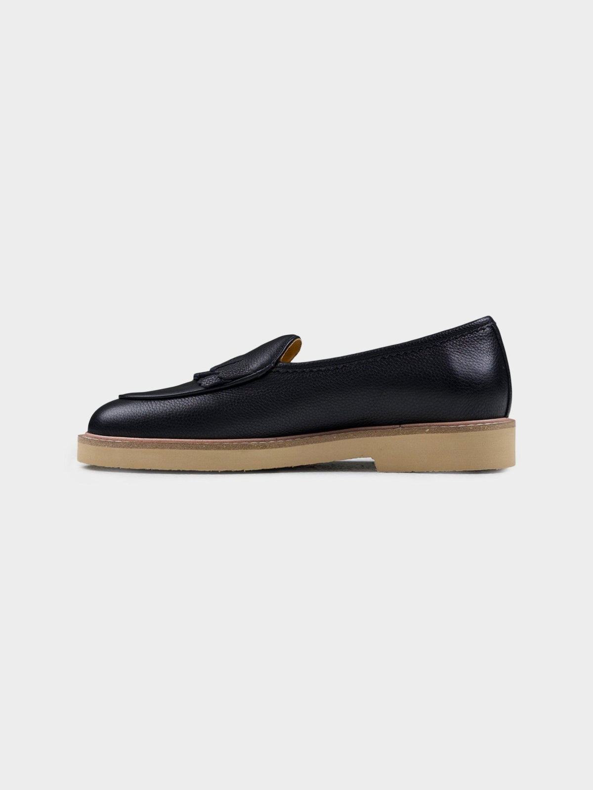 Ben Sherman Windsor Fringe Leather Slip On in Black – image 3 of 4